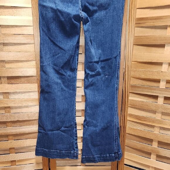 Rock & Roll Denim Blue Flare Wide Leg Jeans Pants Women 27 Waist  32 Inseam - Picture 11 of 13